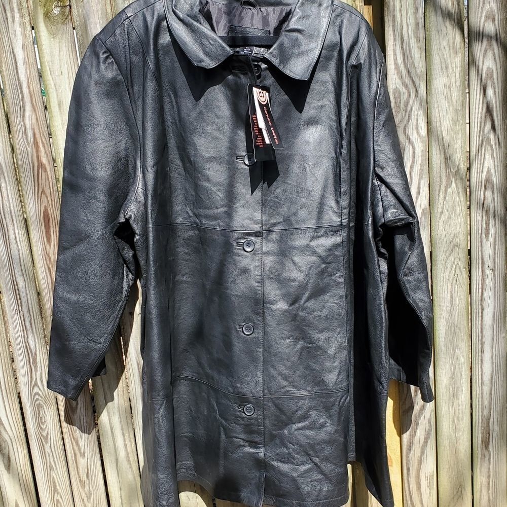 Black Leather Jacket/Coat‎